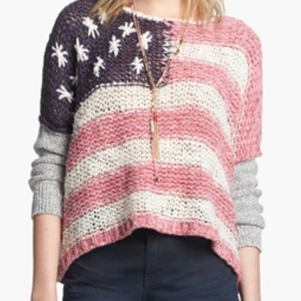 Free people knit flag sweater